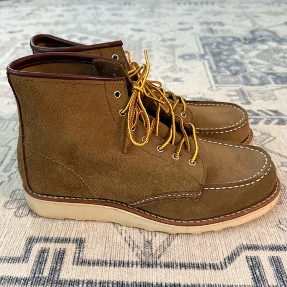 Red Wing Shoes Women’s Classic Moc Short Boots in Olive Suede Leather 9.5 - Picture 4 of 12